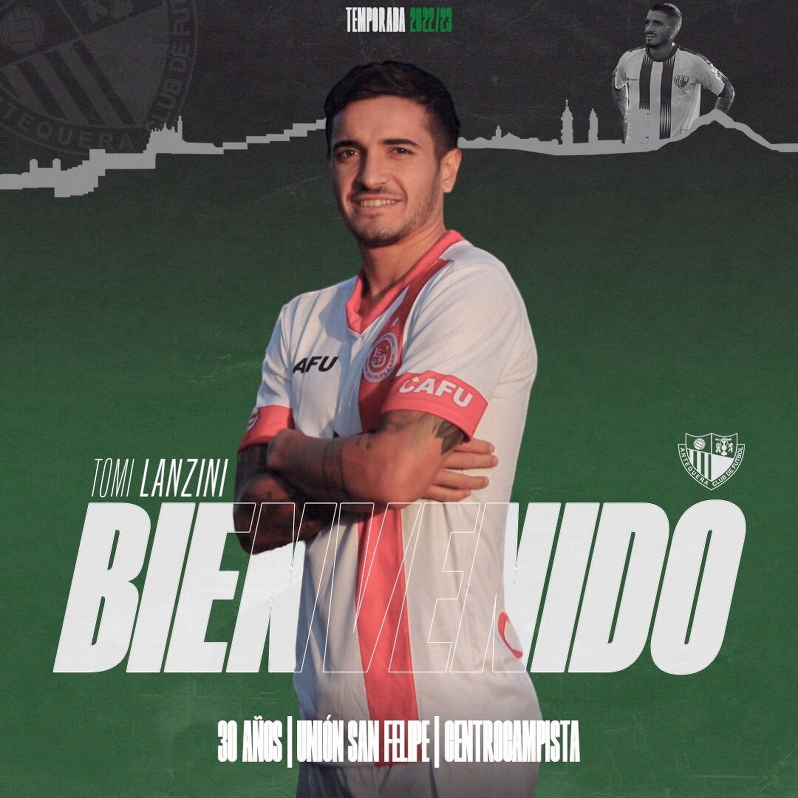 Tomi Lanzini, tras fichar por el Antequera.