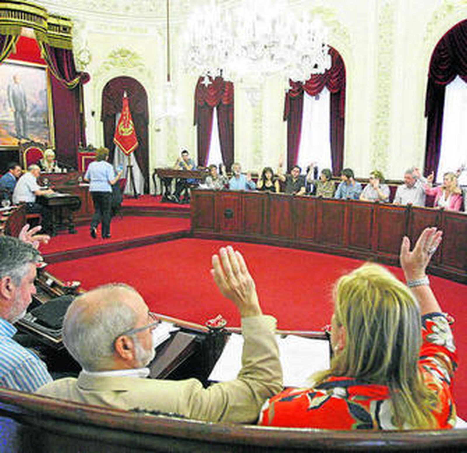 Un momento del pleno extraordinario celebrado ayer en Cádiz.