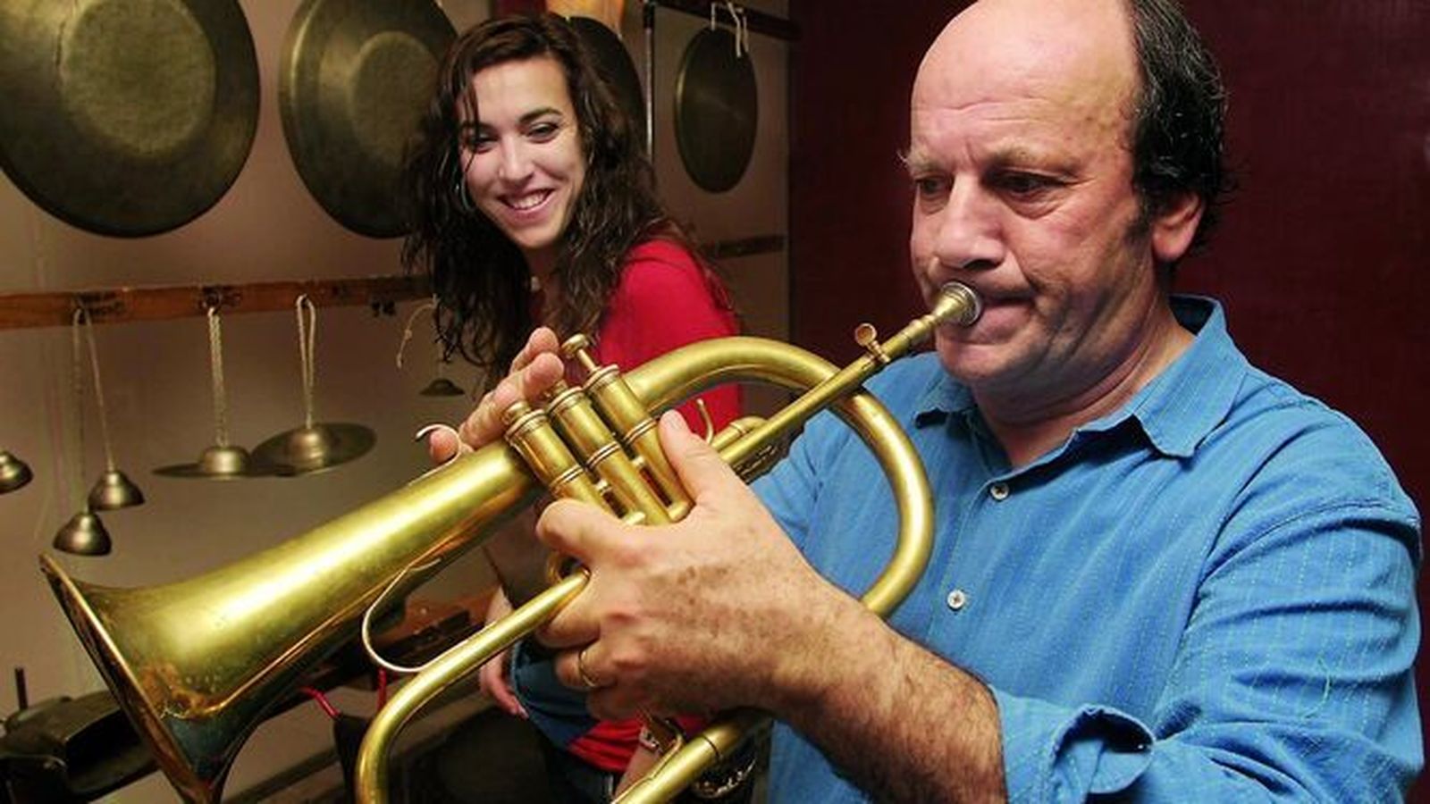 David Defries con un fliscorno