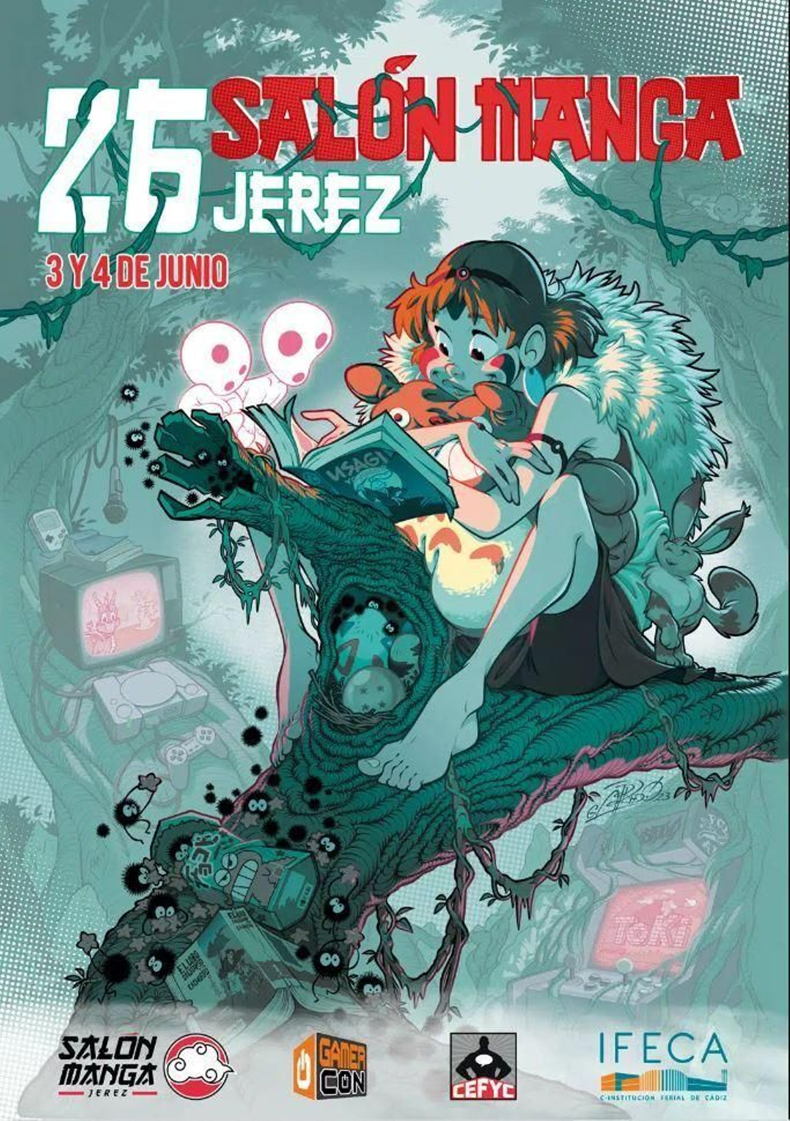 Detalle del cartel del Salón Manga de Jerez 2023.