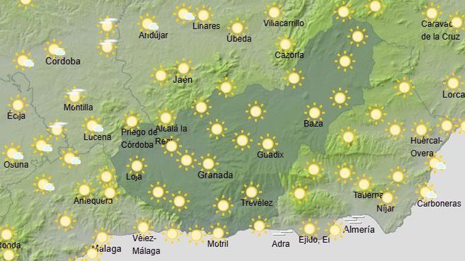 El Tiempo en Granada el 24 de febrero de 2026