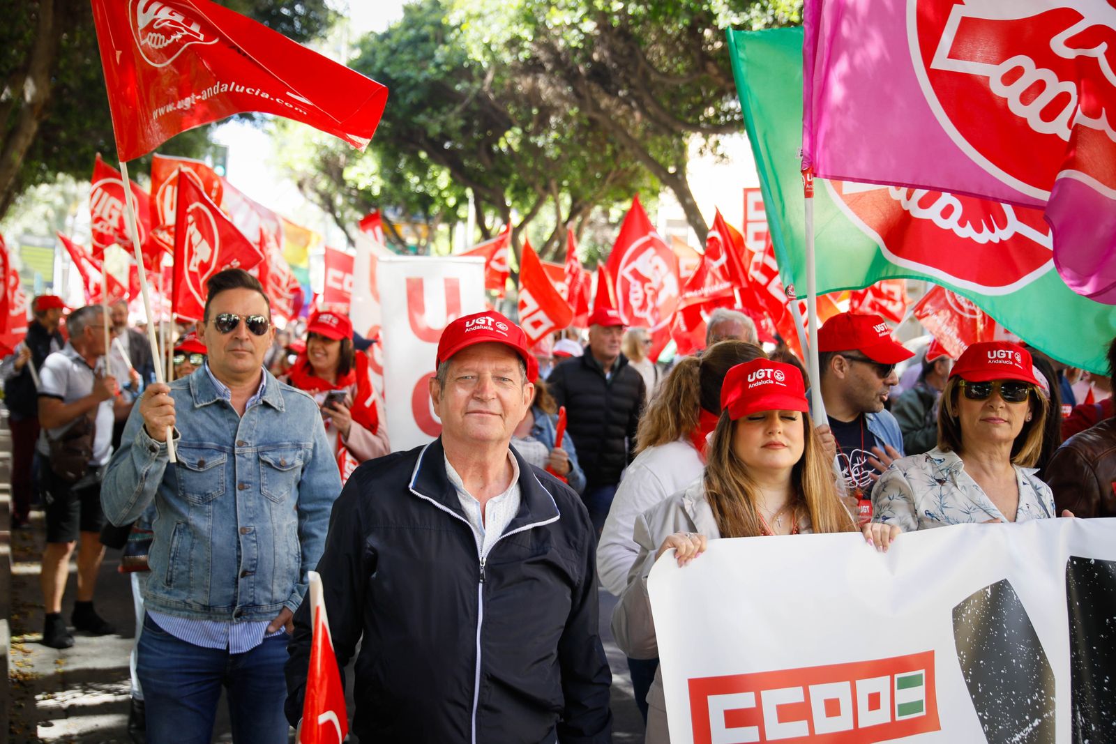 Las imágenes de la manifestación del Día del Trabajador en Almería