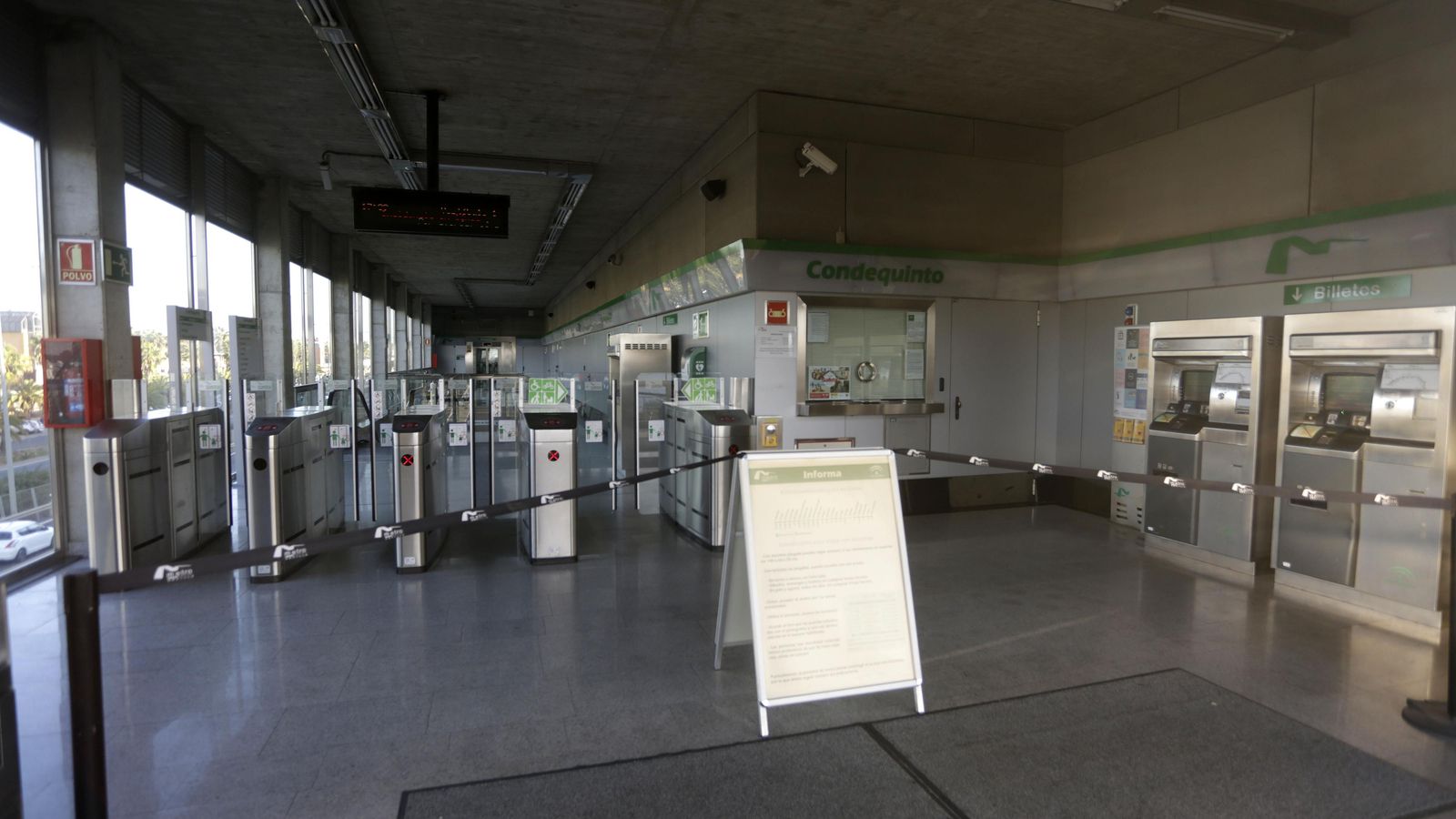 La estación de Condequinto, cerrada.