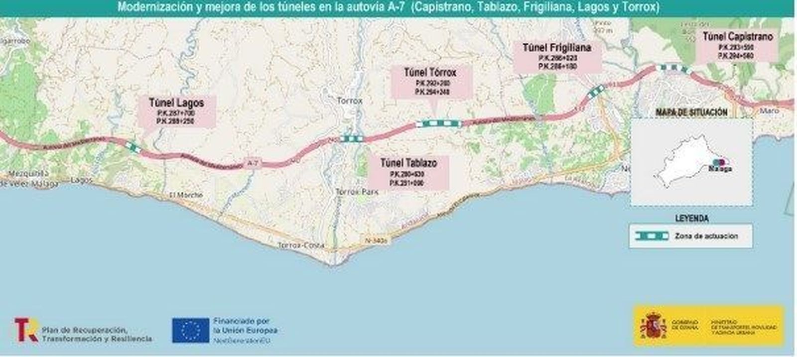 Afectaciones al tráfico en la autovía A-7