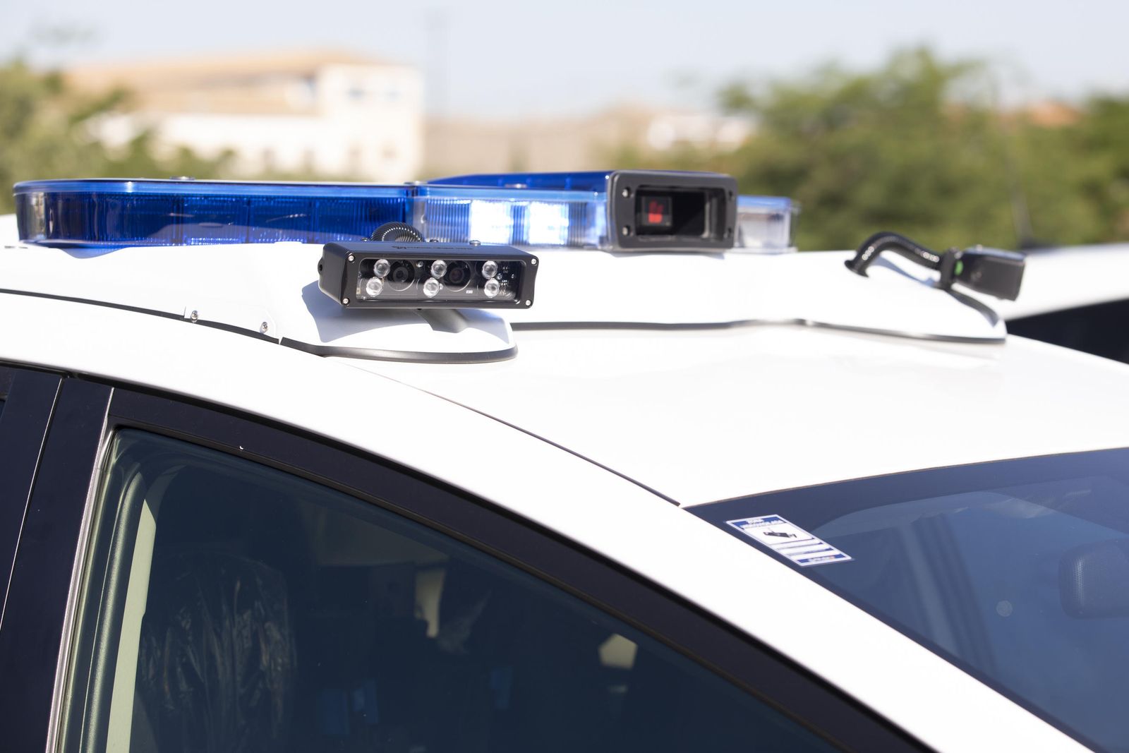 Luces de emergencia de un coche de Policía.