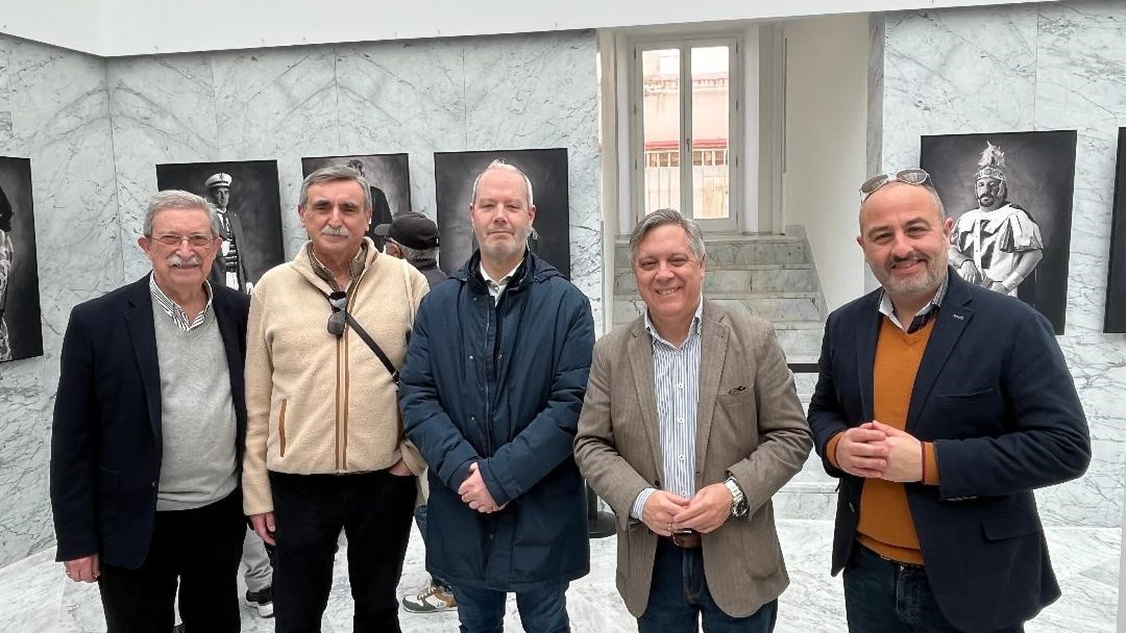 Miguel García, Juan Antonio Casas, Ramón Ortega, Oscar Torre y Manuel Márquez coincidieron durante el acto de inauguración.