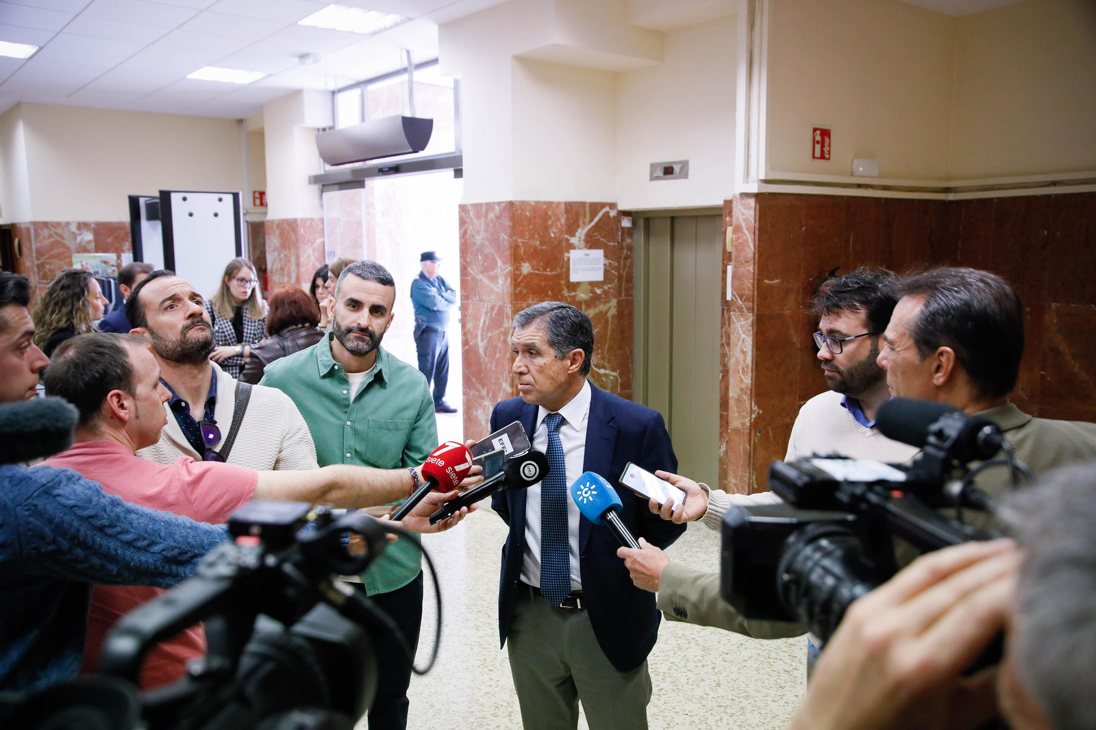 El presidente del TSJA, Lorenzo del Río, este martes en la Audiencia Provincial de Almería.