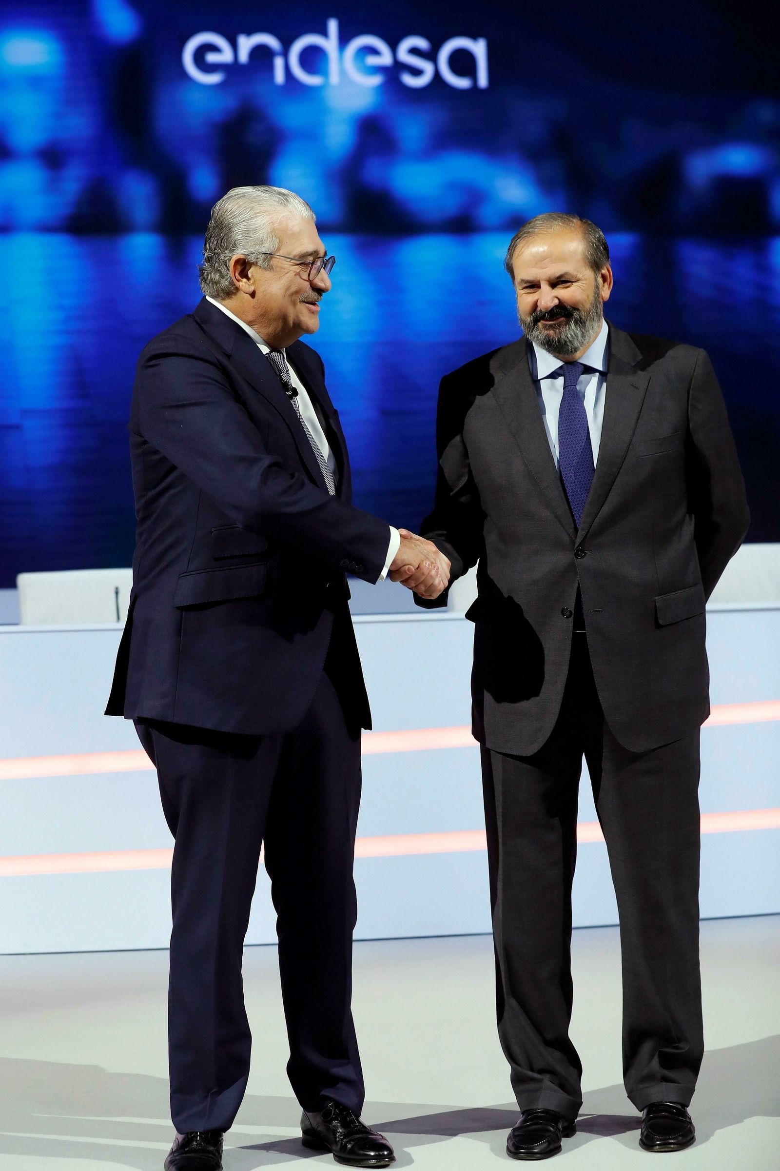 El consejero delegado, José  Bogas, y el presidente de Endesa, Juan Sánchez-Calero.