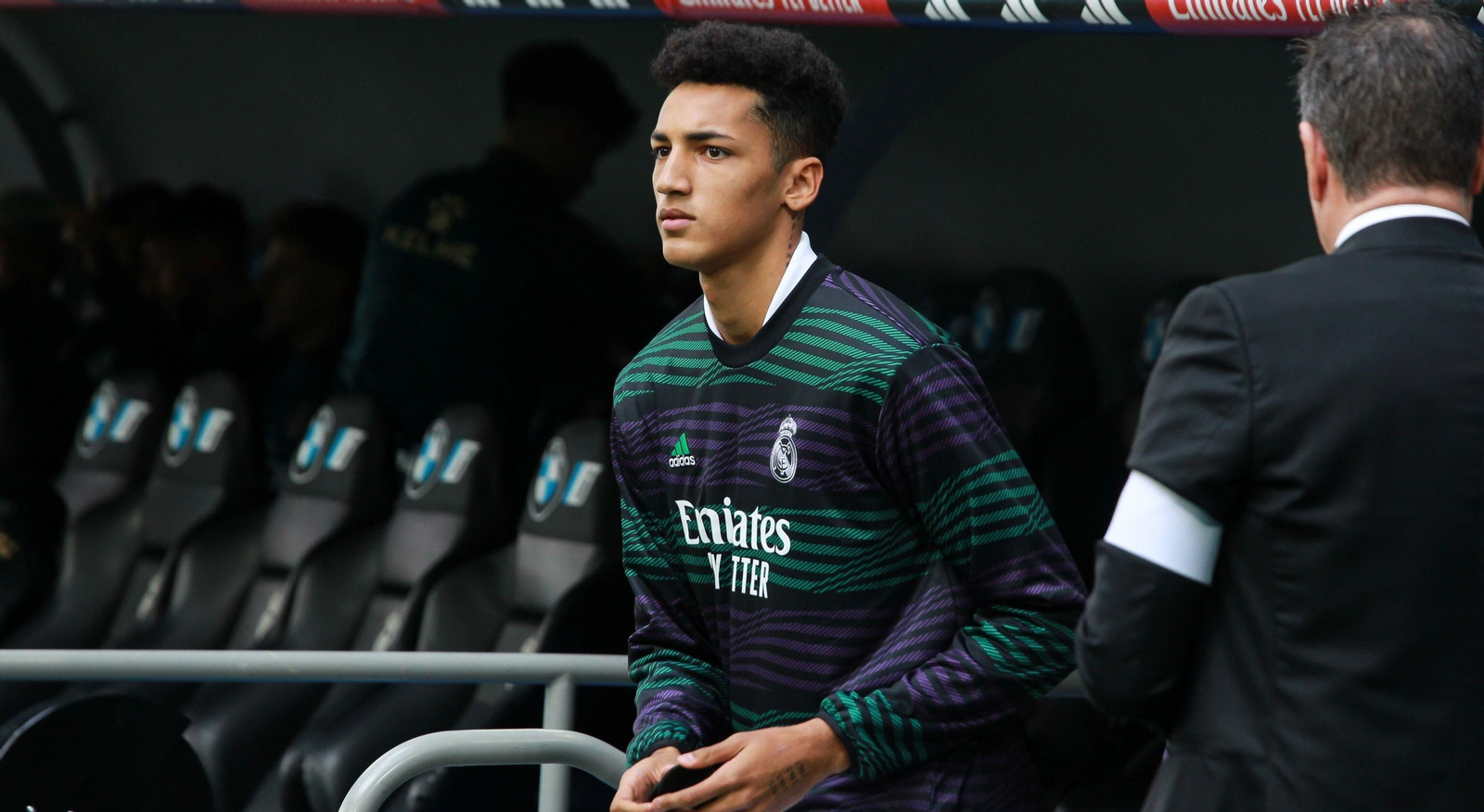 Álvaro Rodríguez, delantero del Castilla, en el Santiago Bernabéu.