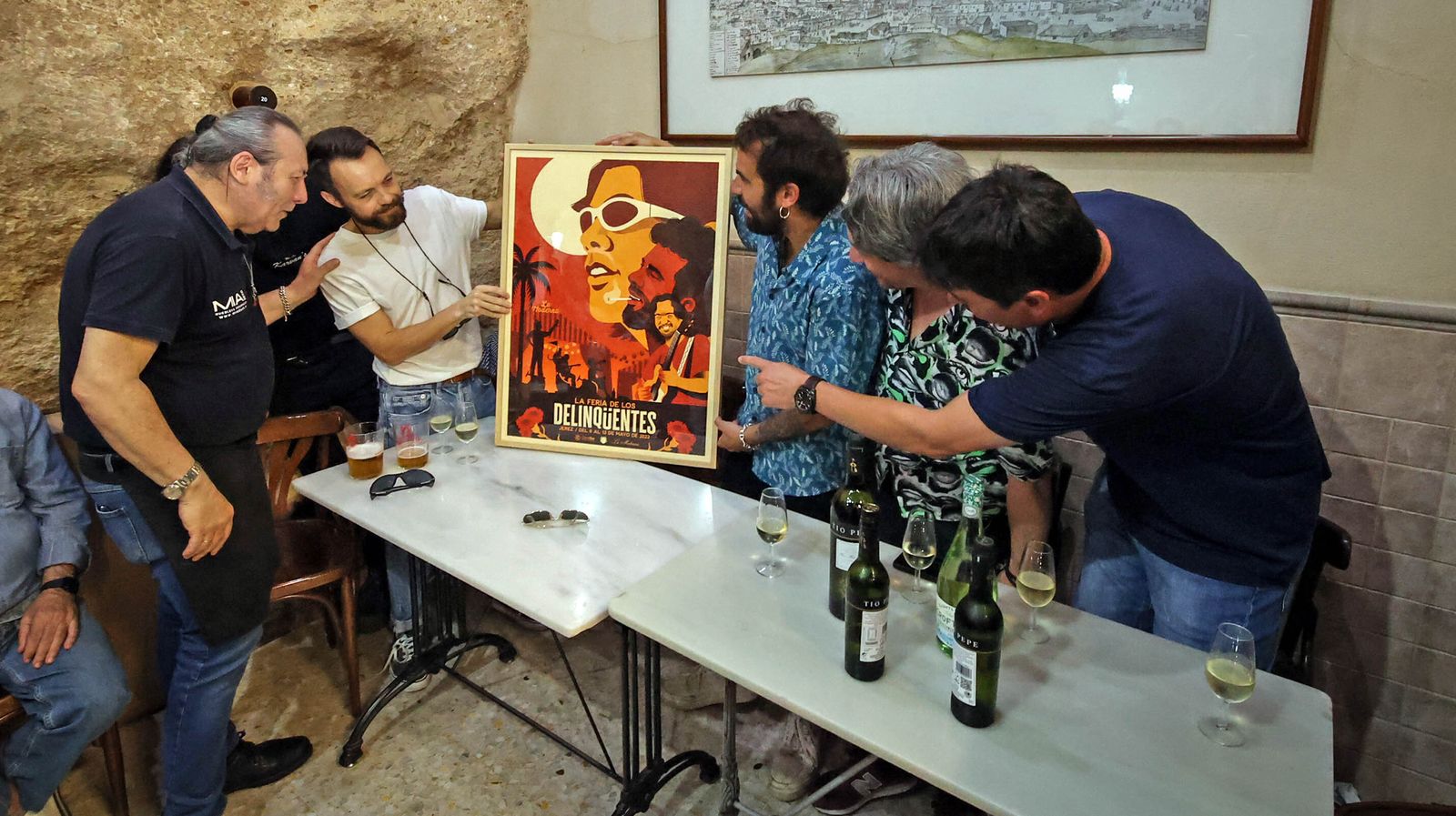 Presentación del cartel de Feria de de la caseta  Canal Sur-la Moderna dedicado a Los Delincuentes