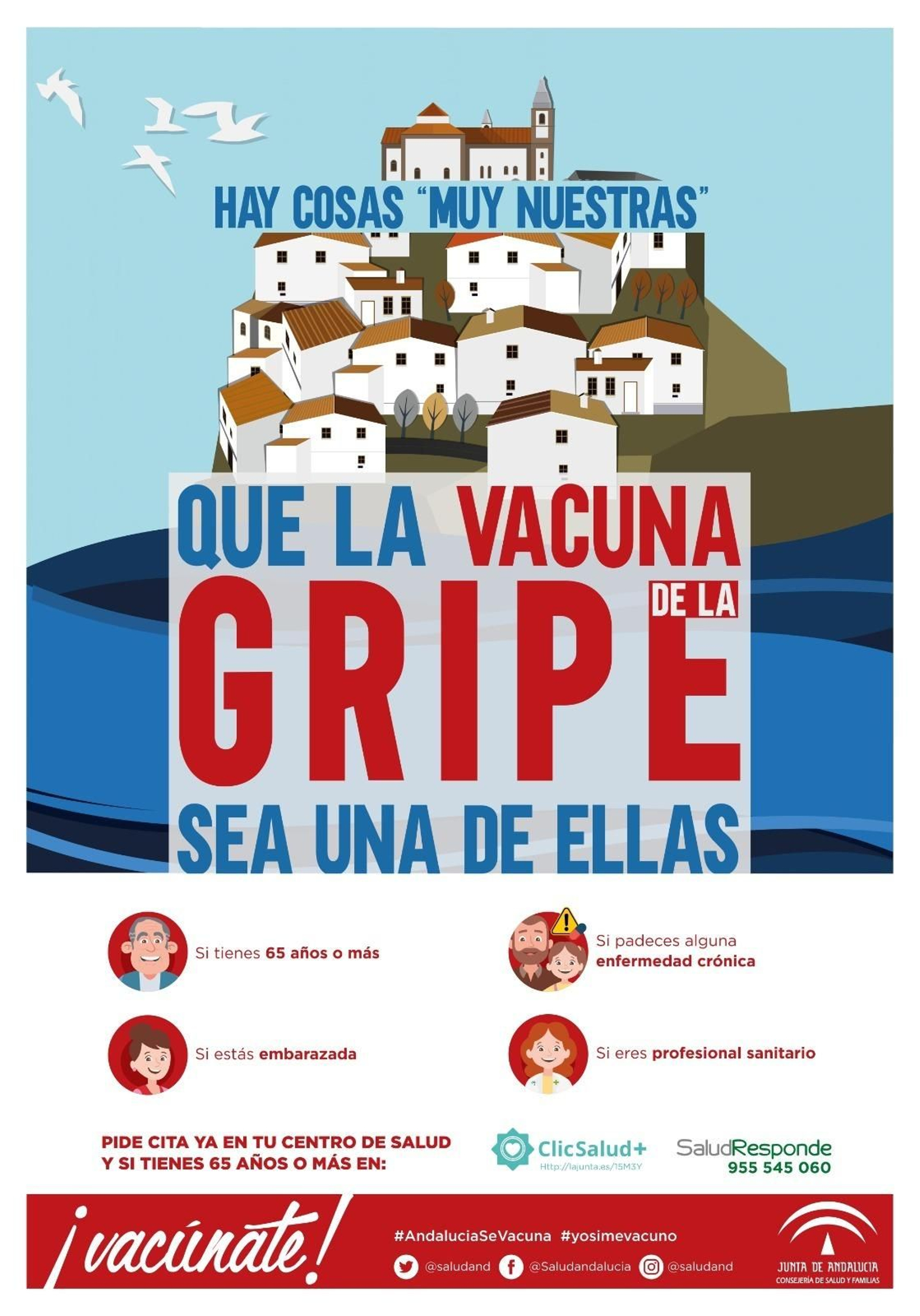 Cartel sobre la vacunación de la gripe.