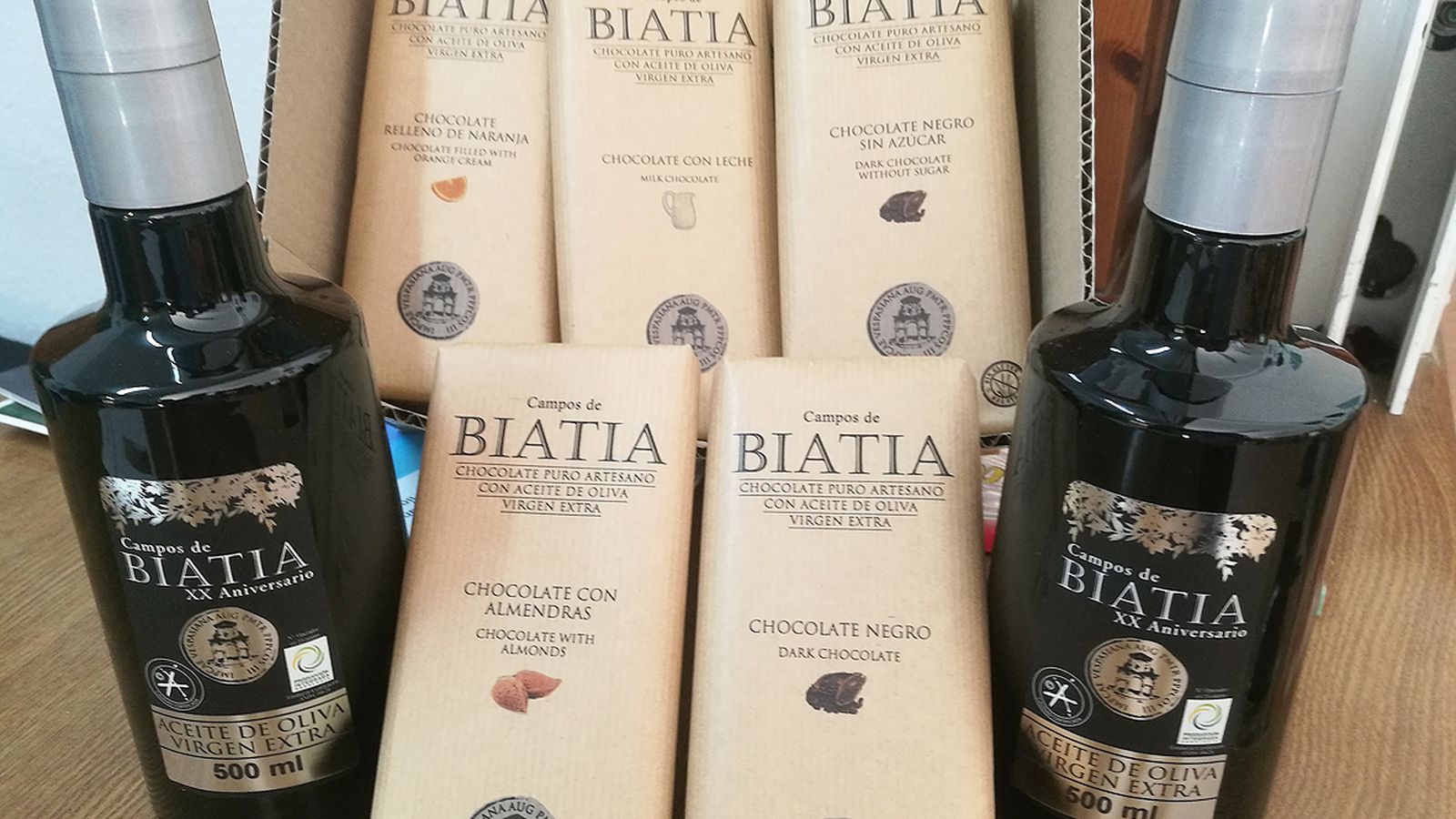 Chocolate con aceite de oliva virgen extra Campos de Biatia