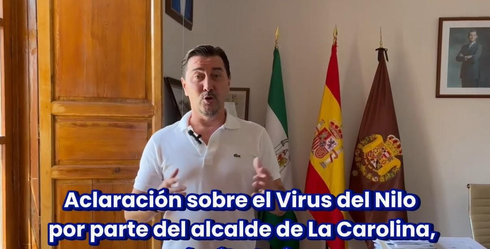 Declaraciones sobre el virus del Nilo, del alcalde de La Carolina, Cristóbal Pérez