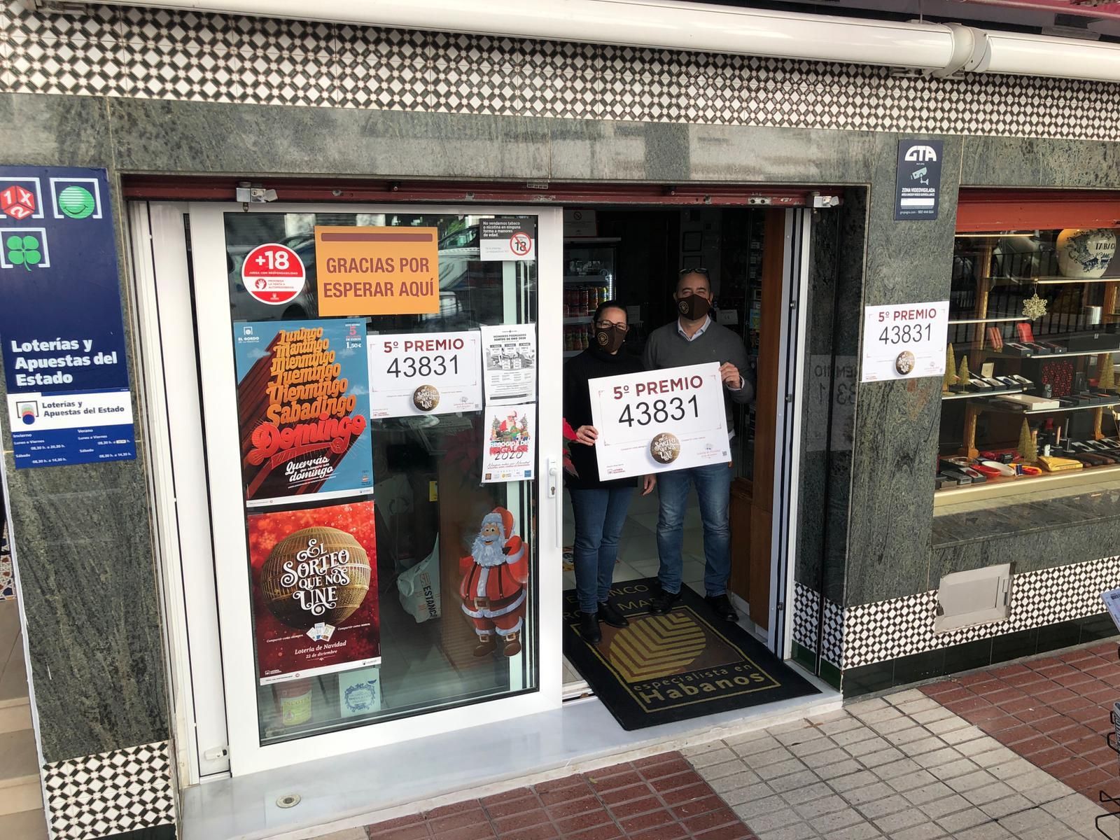 Administración de San Pedro de Alcántara que ha vendido el quinto 43831.