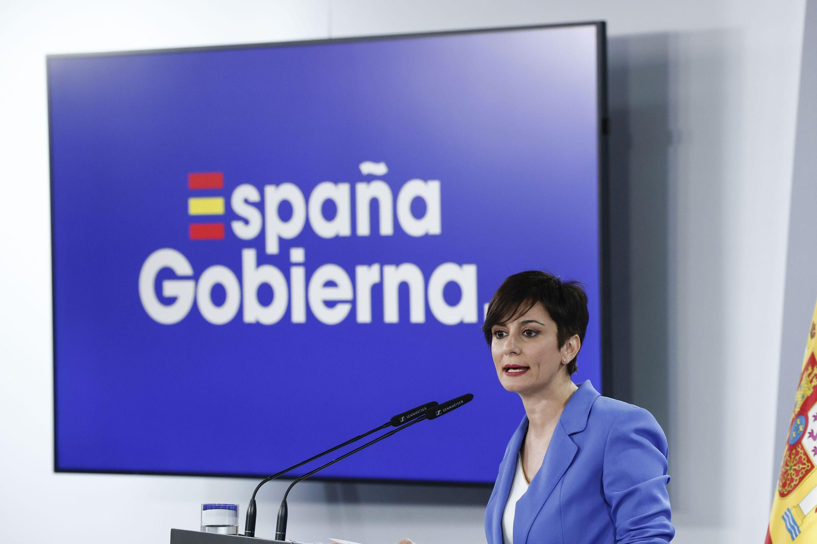 Isabel Rodríguez, ministra de Vivienda, en la comparecencia posterior a la cita.