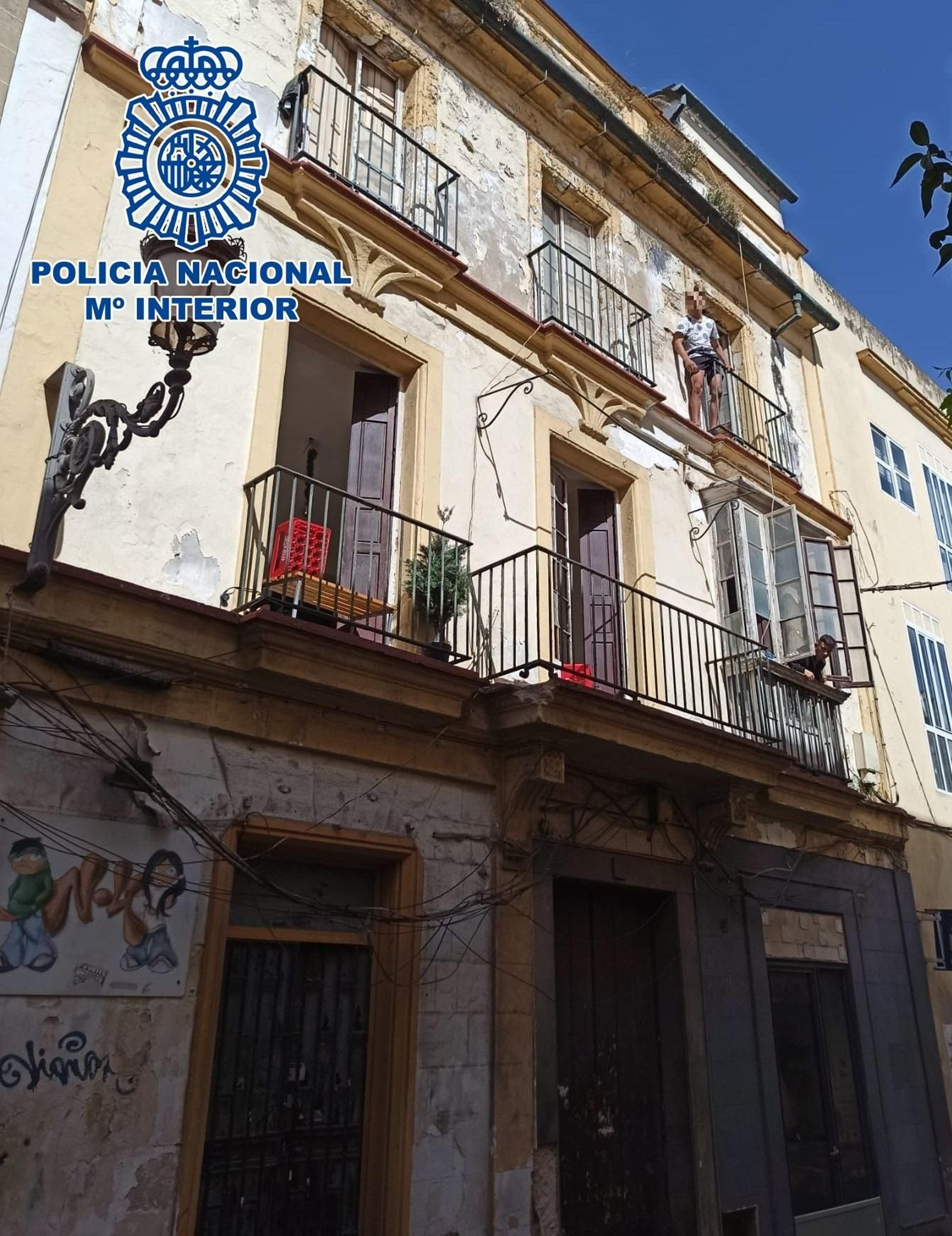 Imagen de las viviendas en las que se encontraba el presunto autor de los hechos.