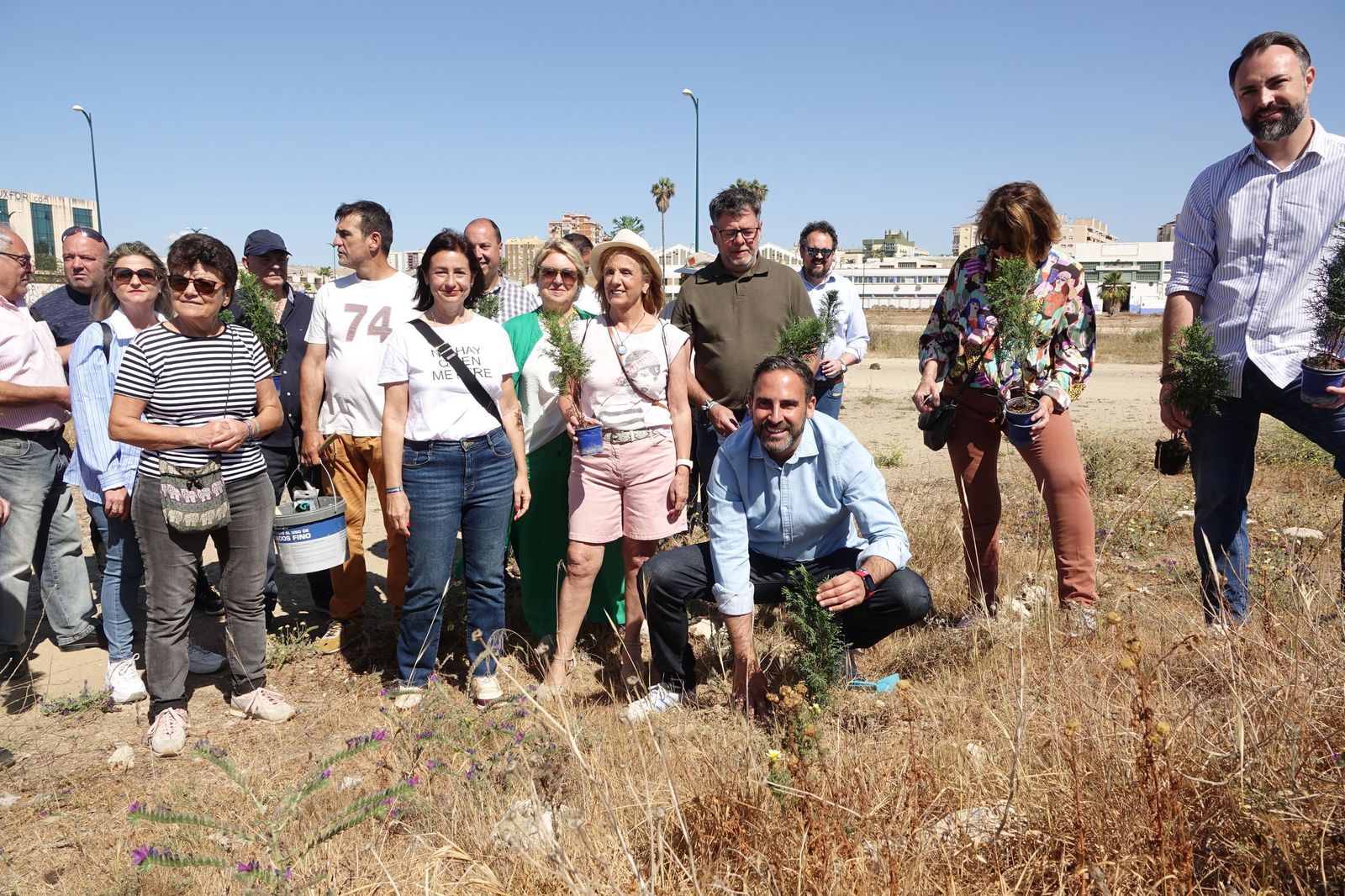 Pérez, este domingo, en los antiguos terrenos de Repsol.
