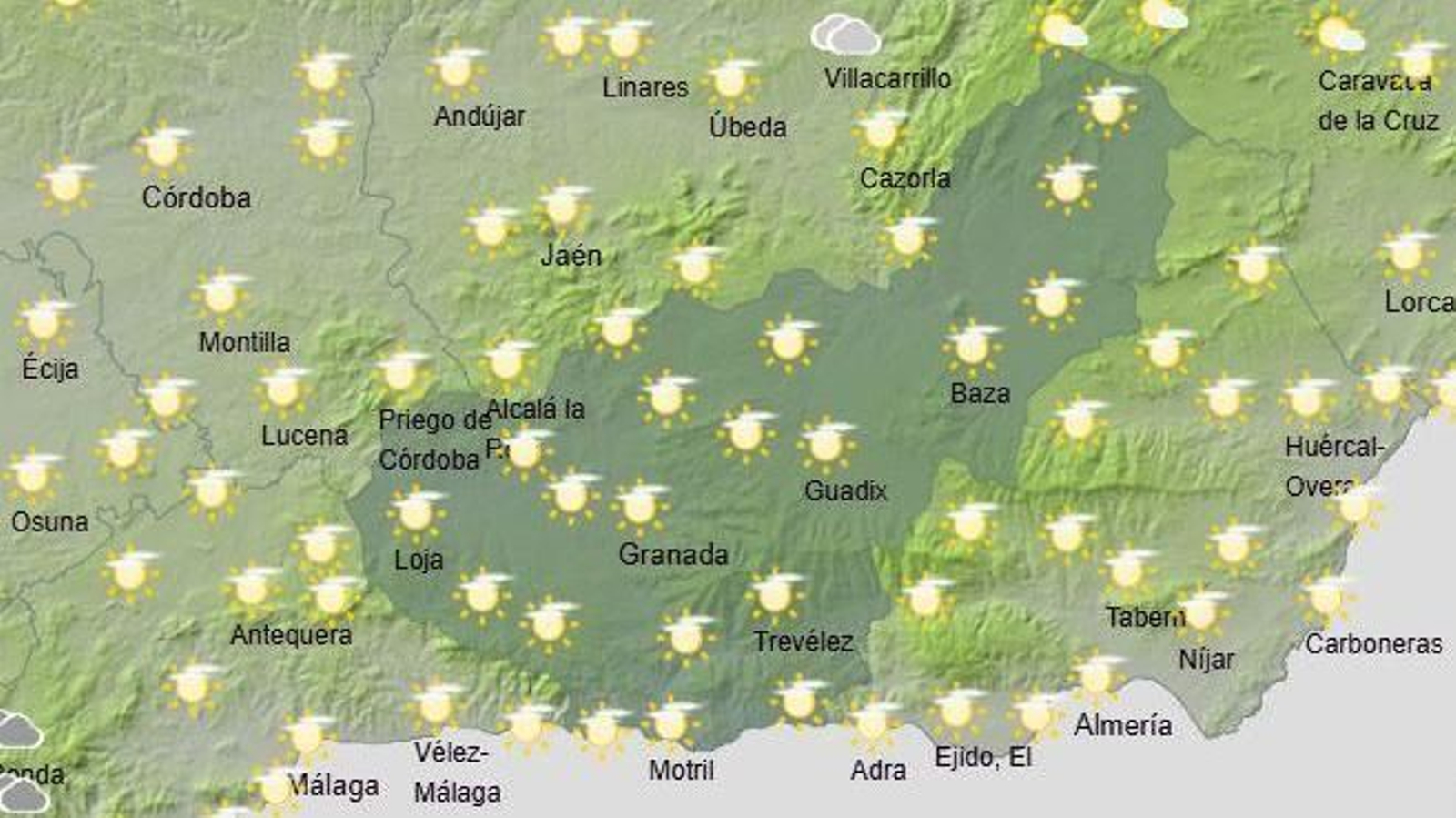 El Tiempo en Granada el 19 de noviembre de 2025