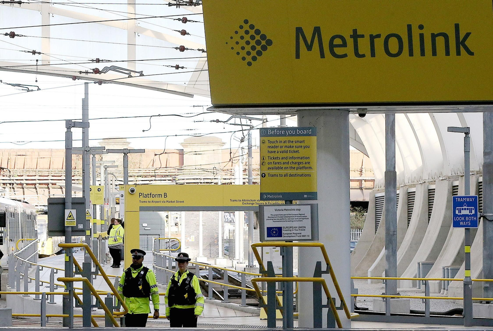 La estación Victoria Metrolink de Manchester donde se produjo el triple apuñalamiento