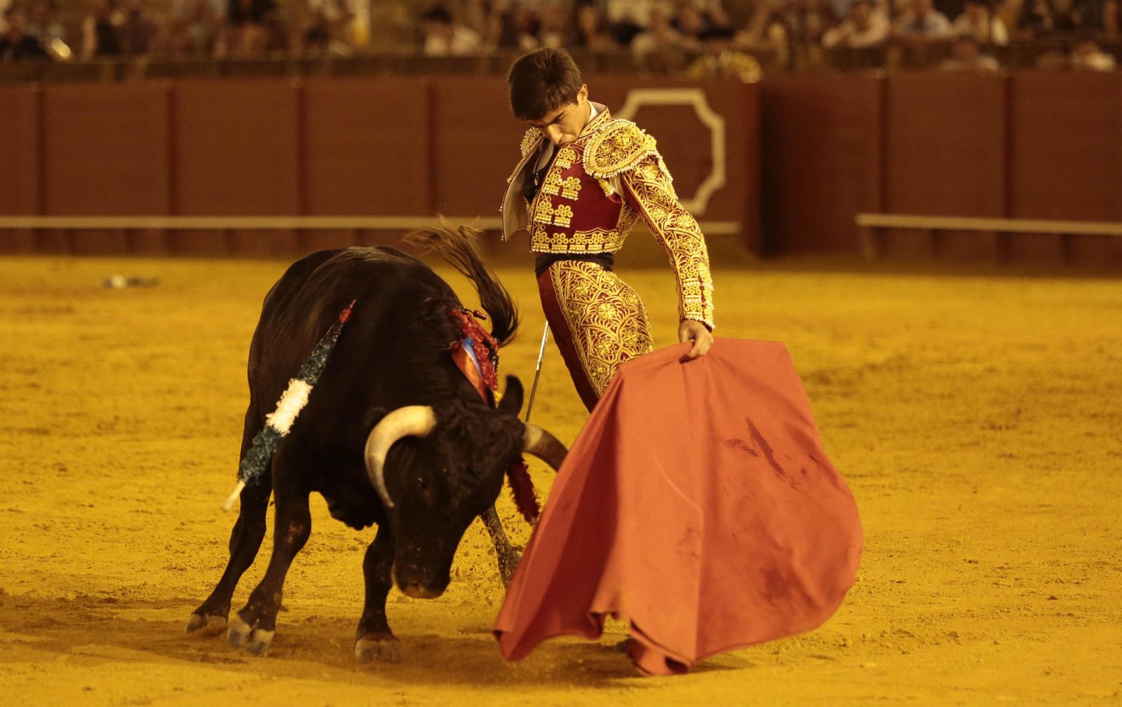 Pablo Páez, en un natural al quinto eral, al que cortó una oreja.