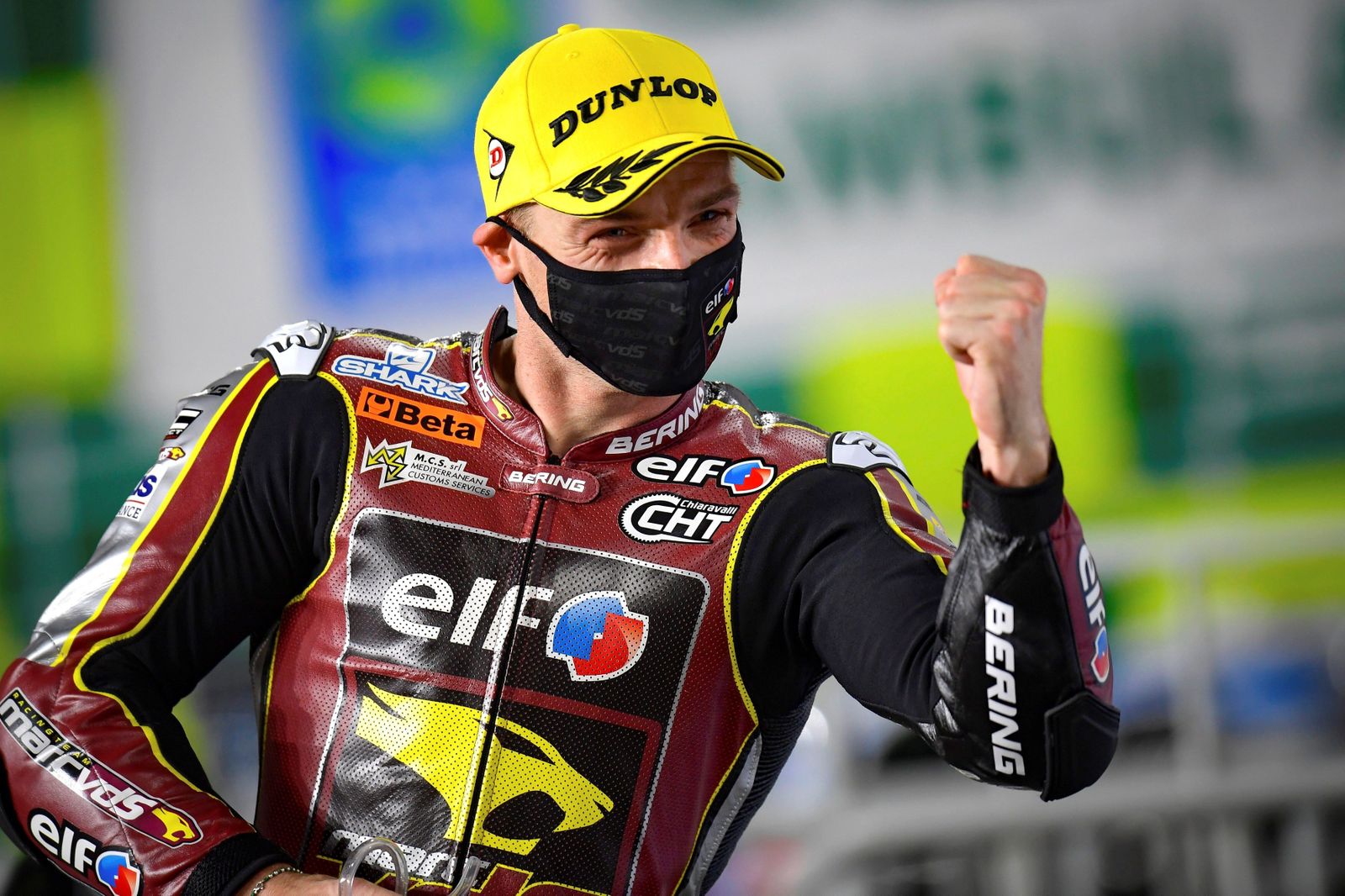 El británico Sam Lowes celebra su triunfo en Losail.