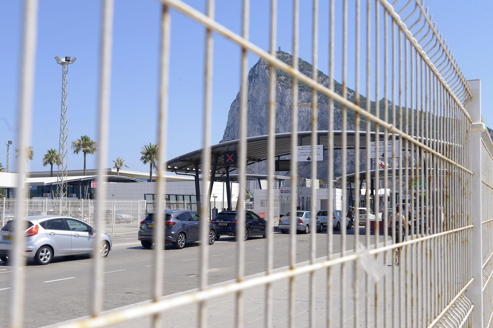 La frontera entre La Línea y Gibraltar.