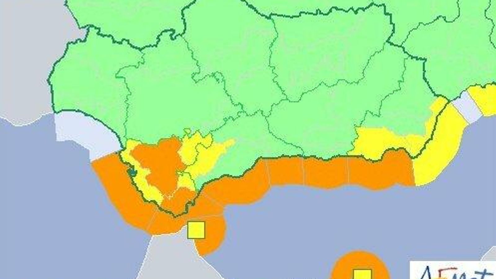 Mapa de alertas para este martes.