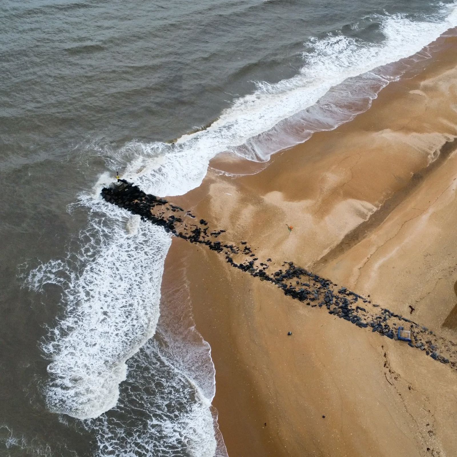 El espigón de La Antilla, en la actualidad