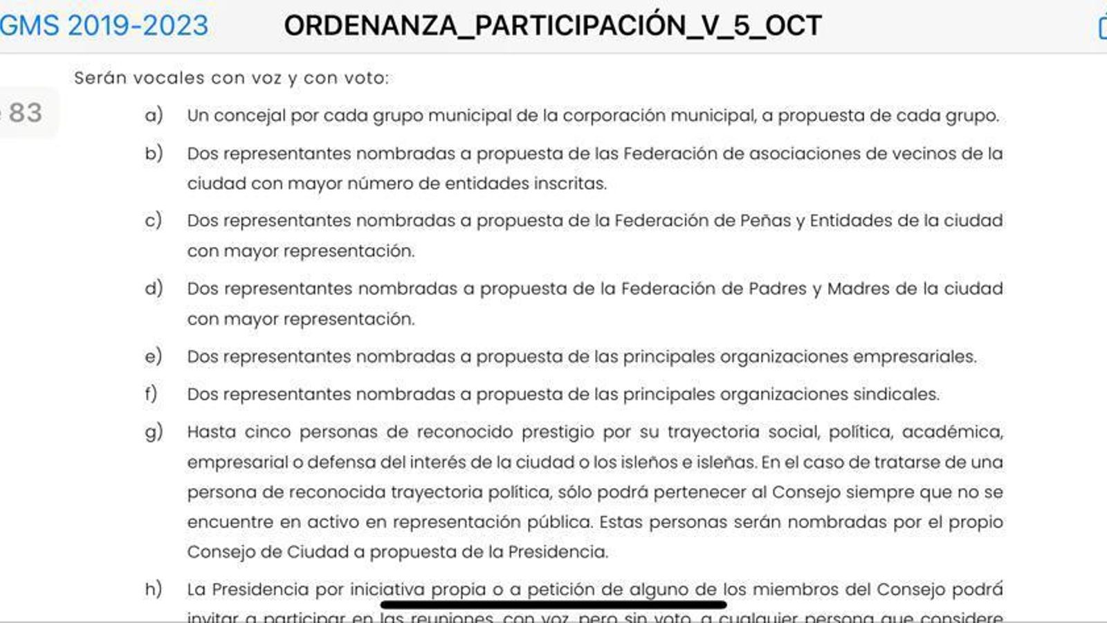Documento del borrador de Reglamento ya corregido.