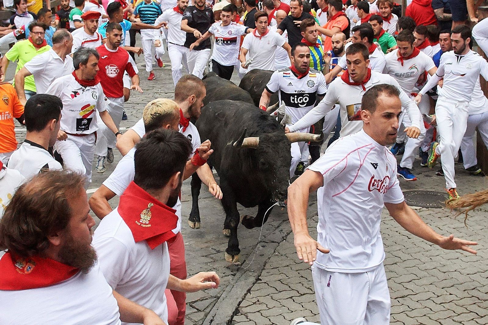 El séptimo encierro de los Sanfermines 2018, en imágenes