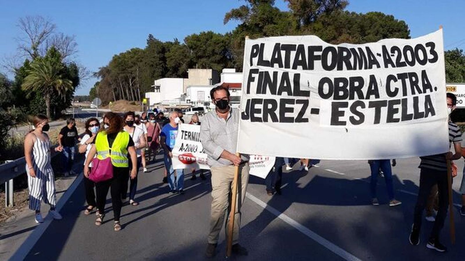 Imagen de una marcha reivindicativa de la Plataforma A-2003.