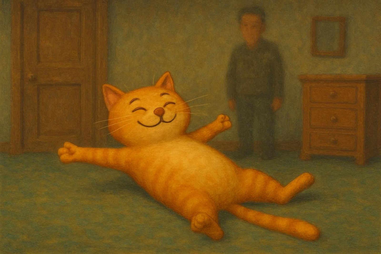 Ilustración de 'El gato feliz'