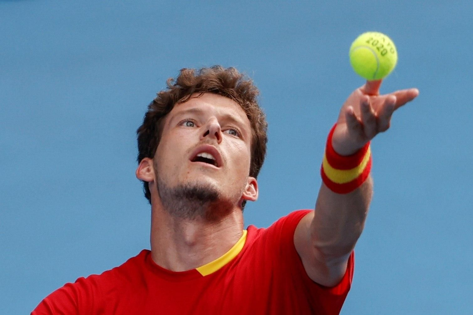 Pablo Carreño, en un saque durante la semifinal.
