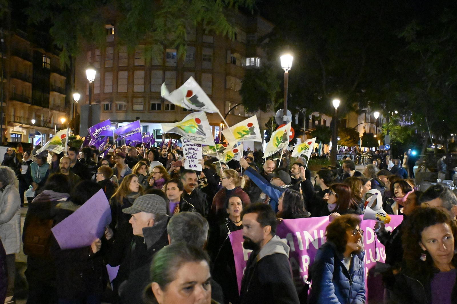 Imágenes de la manifestación con motivo del 25N en Huelva