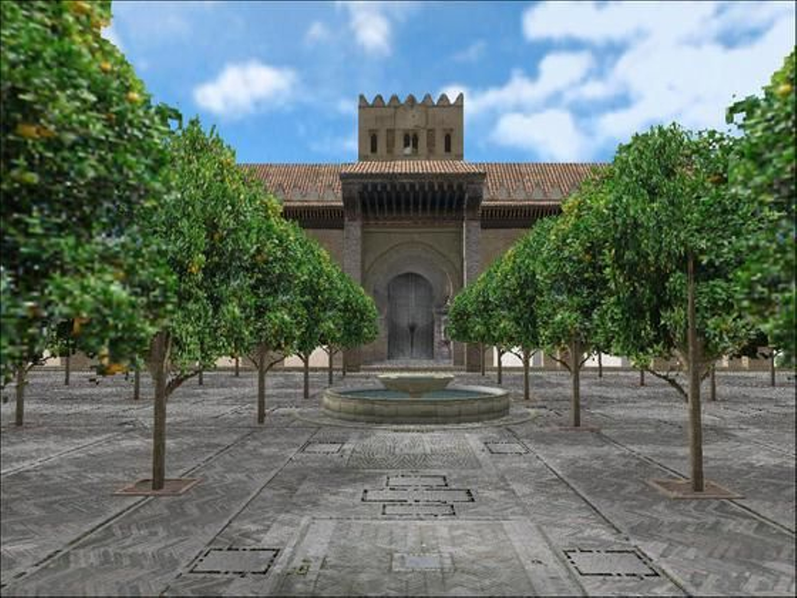 Puerta de Perdón vista desde el interior del Patio de los Naranjos.