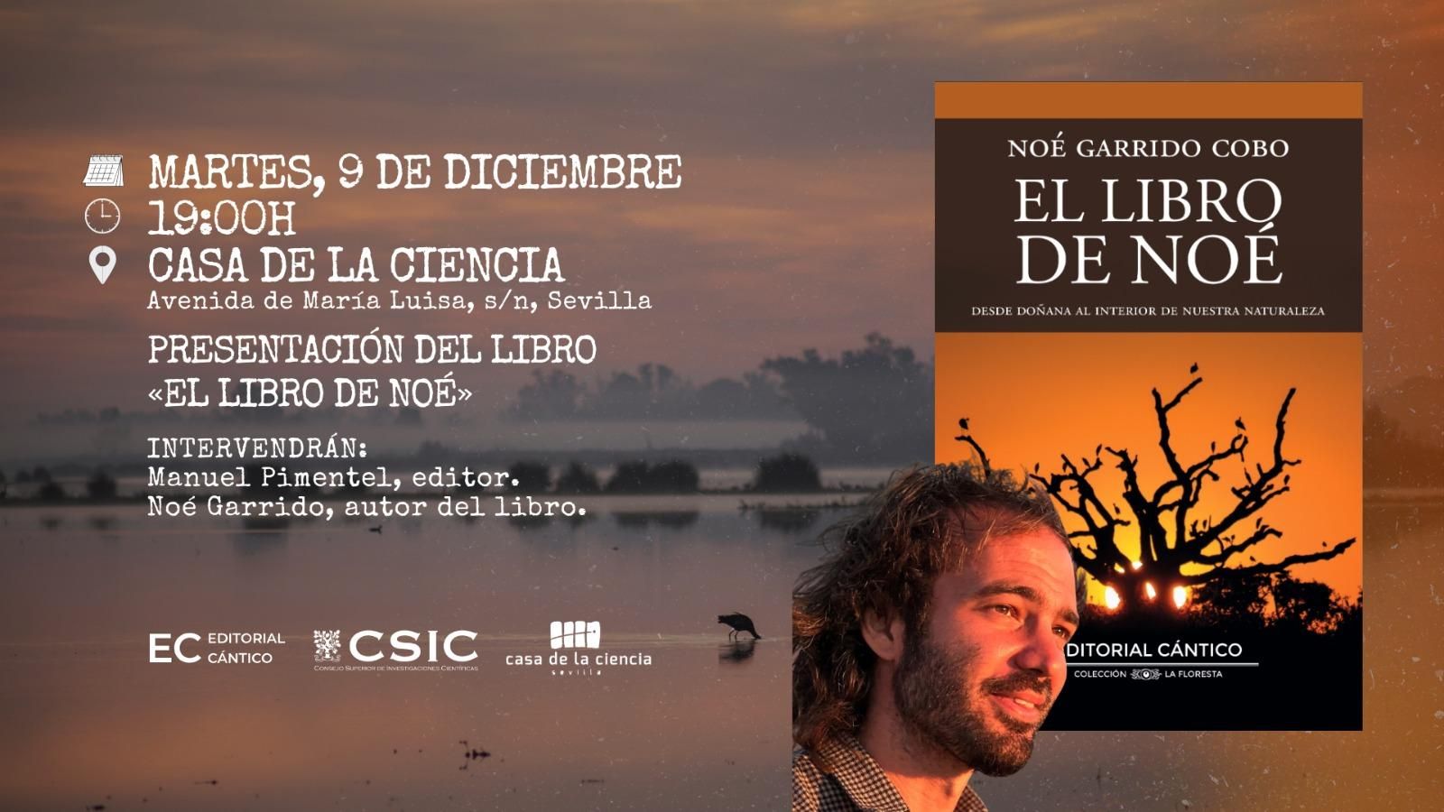 Cartel de la presentación de 'El libro de Noé, desde Doñana al interior de nuestra naturaleza'.