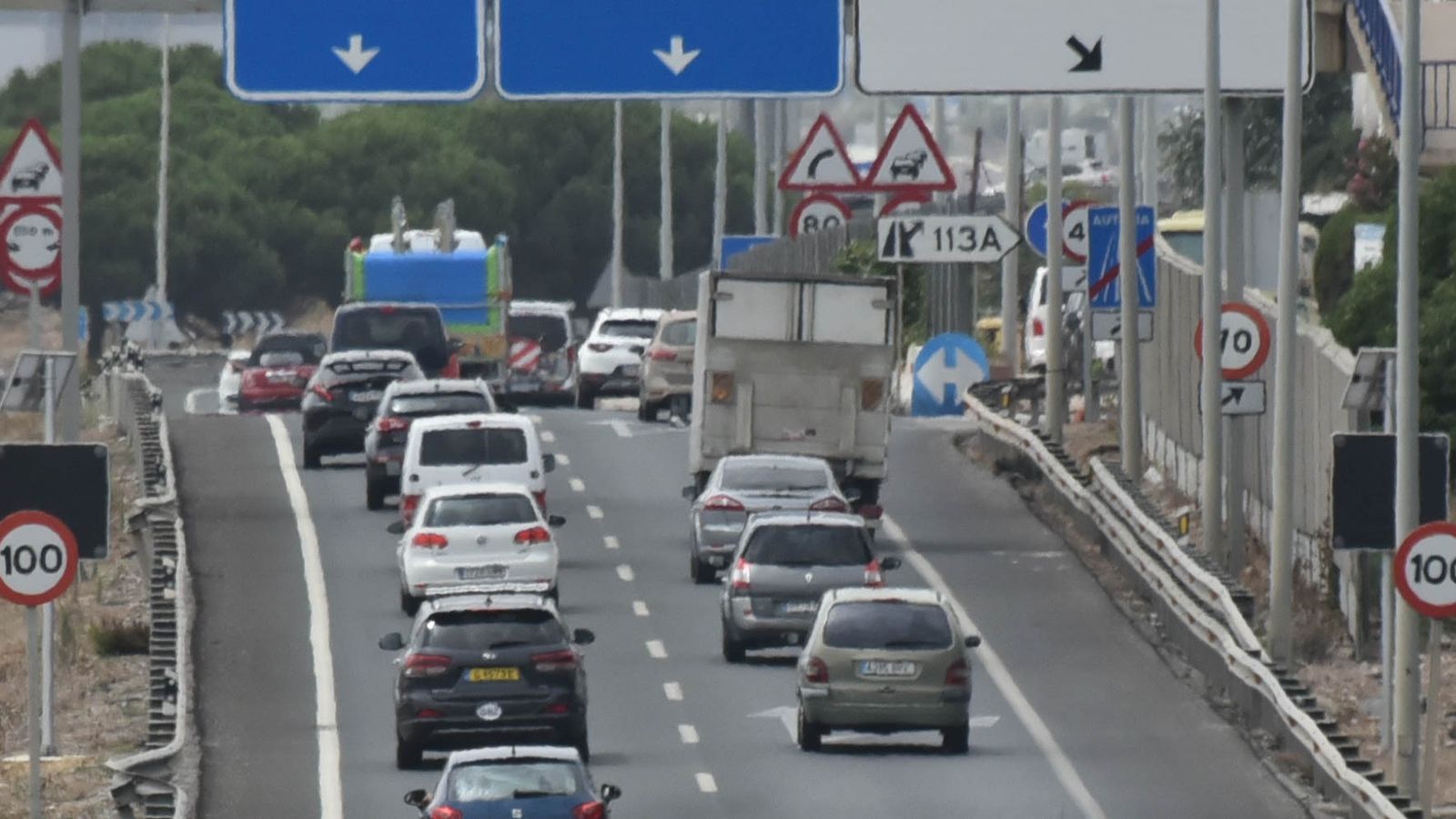 Las fotos de la retenciones de trafico en la A-7 a su paso por el Campo de Gibraltar