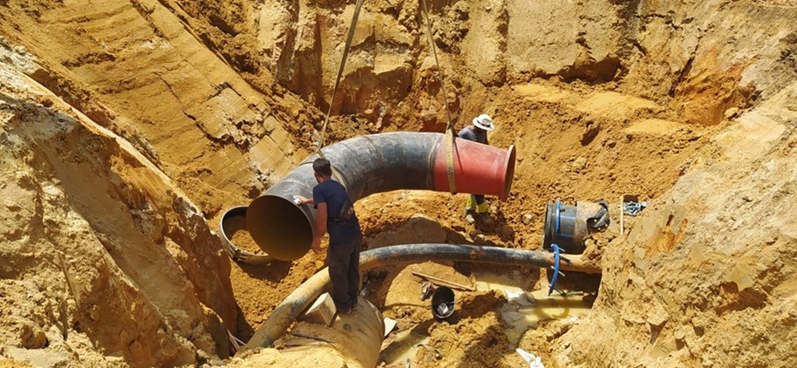 Obras de canalización en la provincia de Huelva.