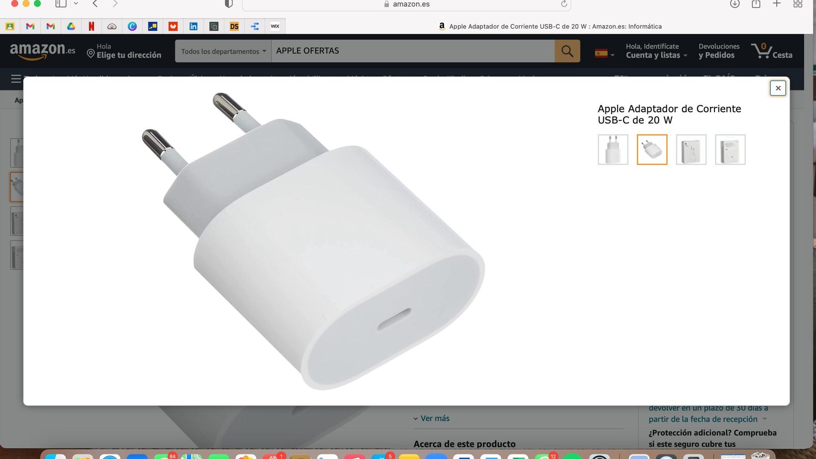 Apple Adaptador de Corriente USB-C