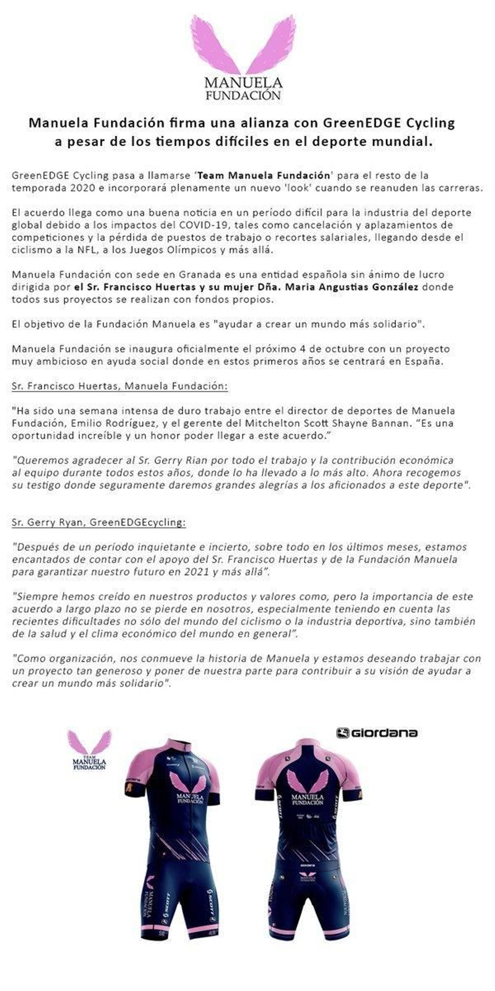 Los colores del Manuela Fundación estarán en el circuito internacional