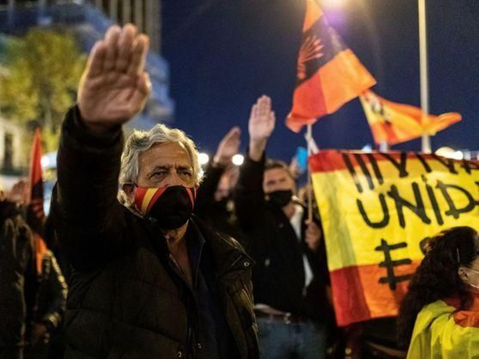 Manifestante de la Falange en una fotografía de archivo