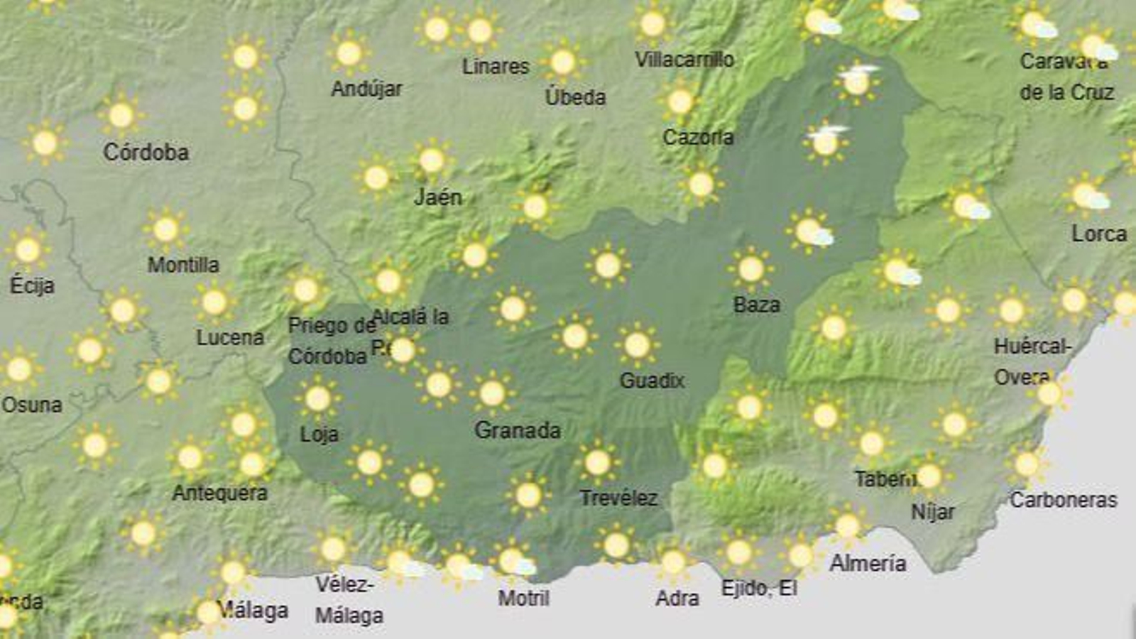 El Tiempo en Granada el 11 de septiembre de 2025