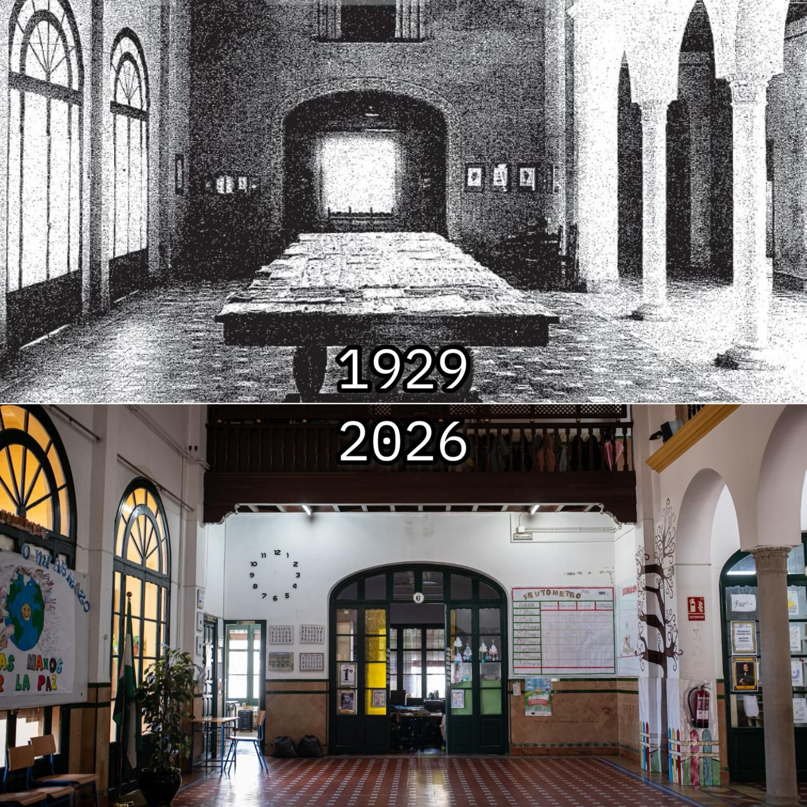 El hall de entrada del CEIP España.