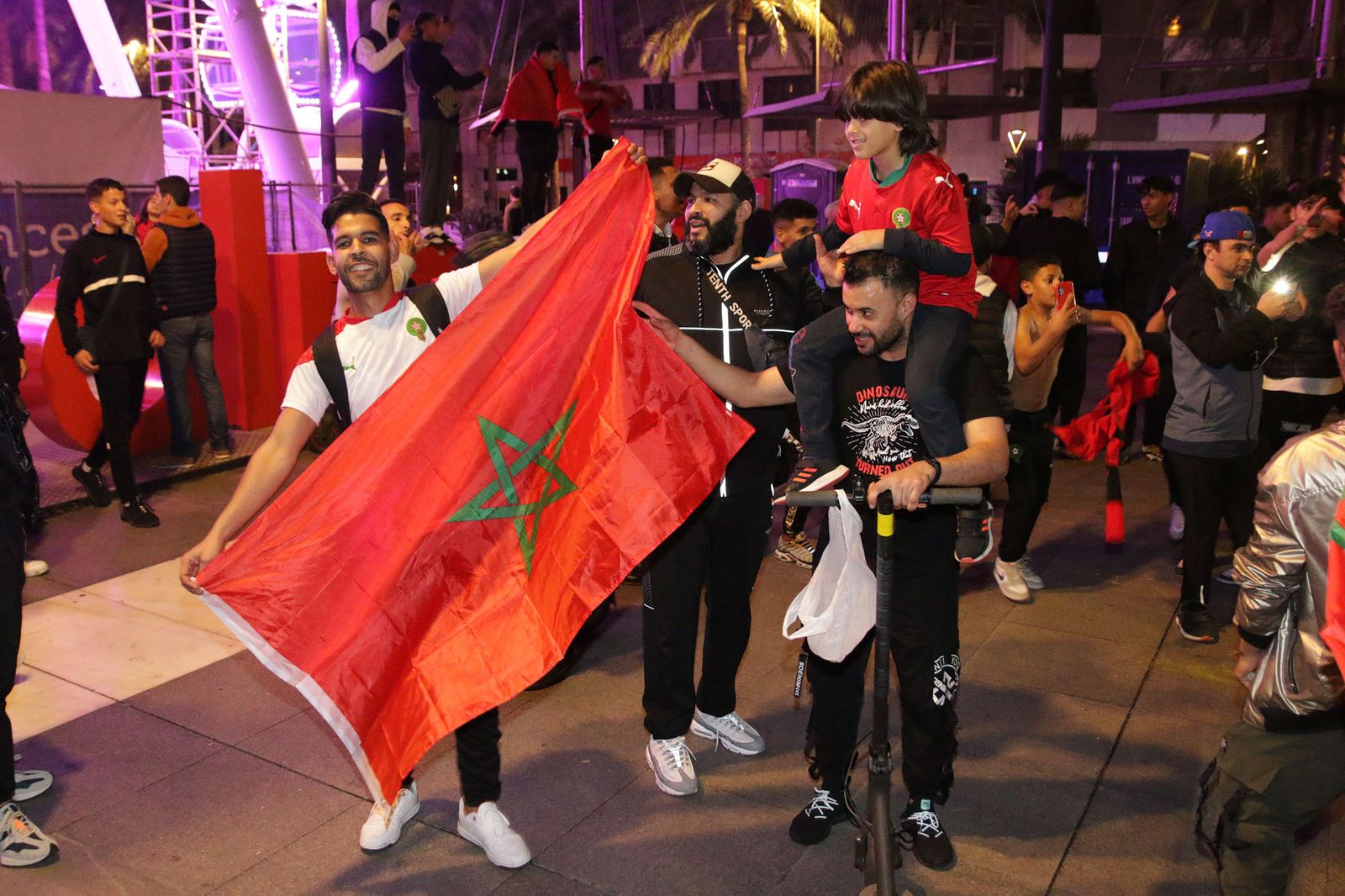 La celebración de la afición marroquí de Almería, en imágenes