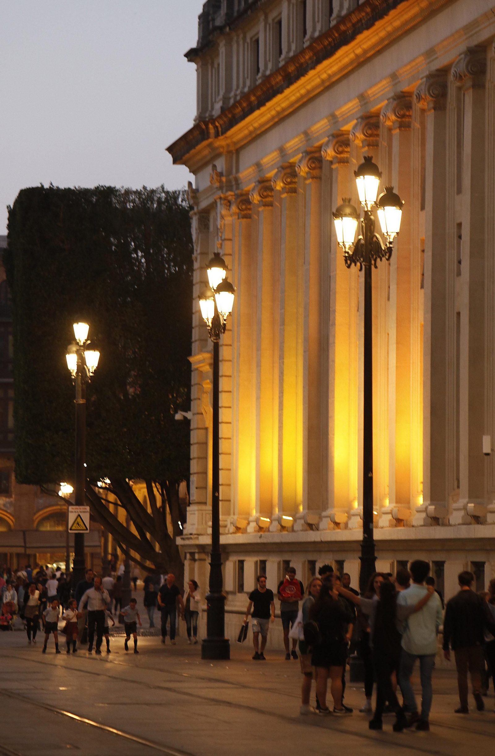 La iluminación del Banco de España.