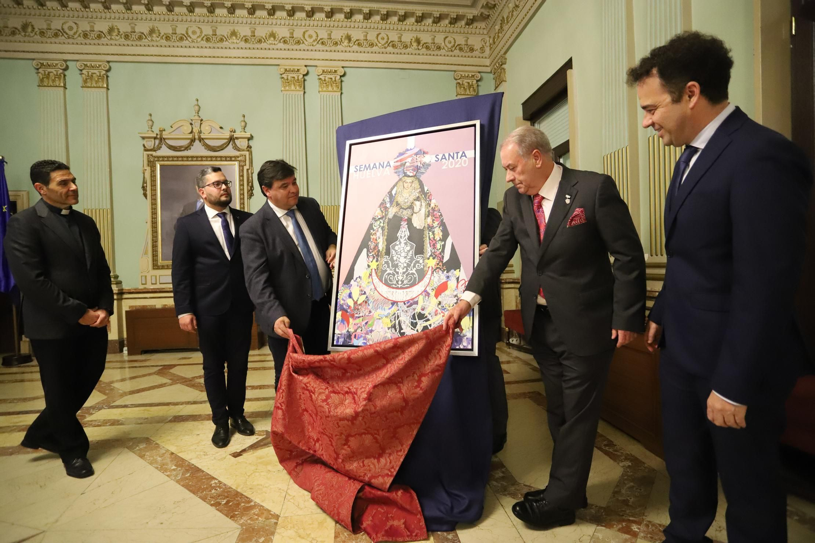 Imágenes de la presentación del cartel de la Semana Santa de Huelva de 2020