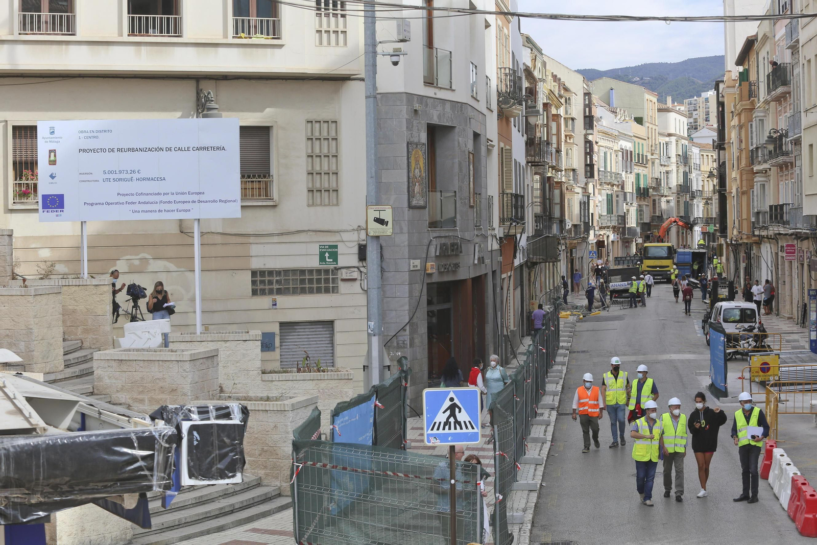 La calle Carretería de Málaga ya está en obras, en fotos