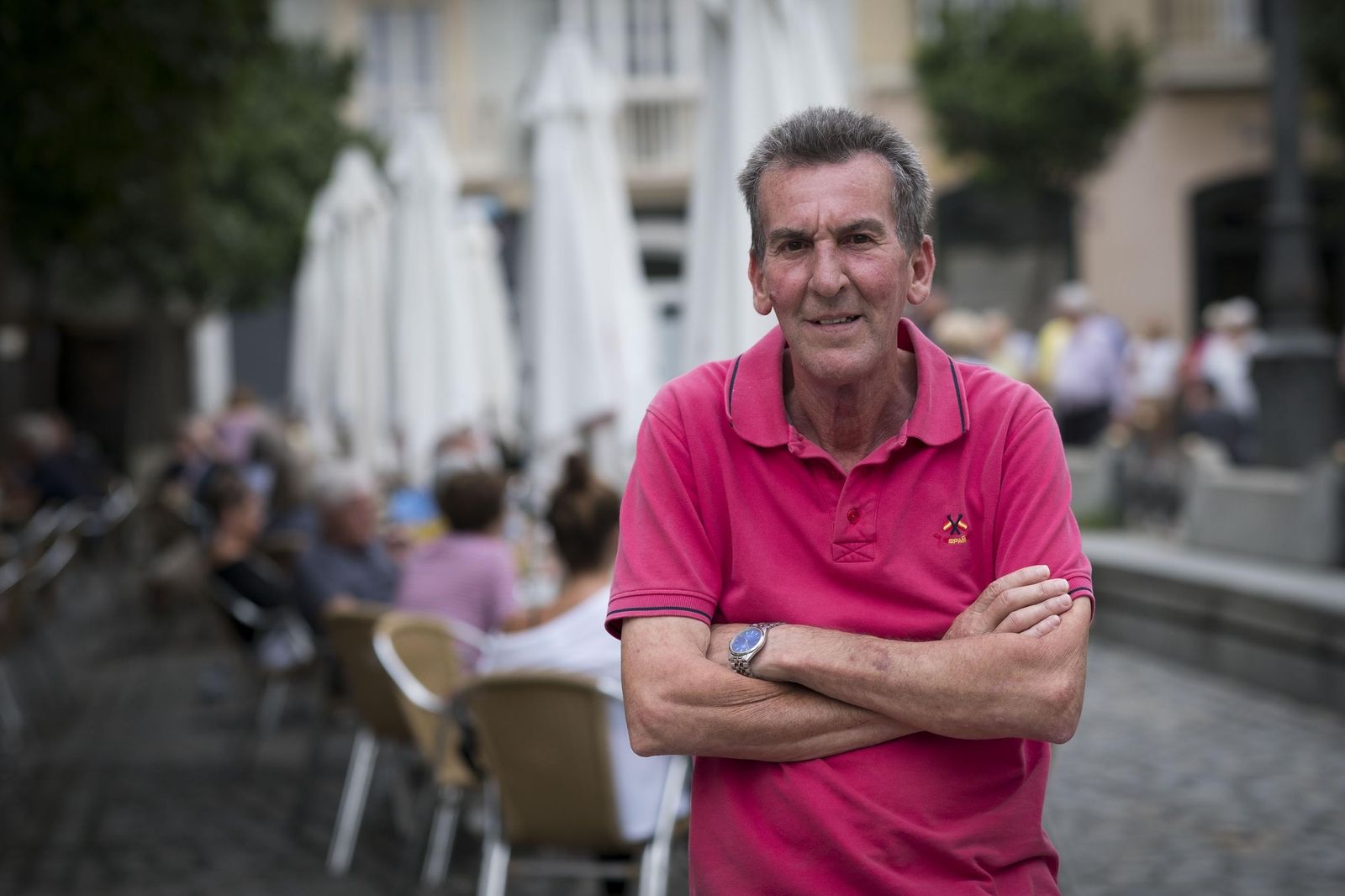 José Castellón 'El Pellejo' en la plaza de San Francisco.