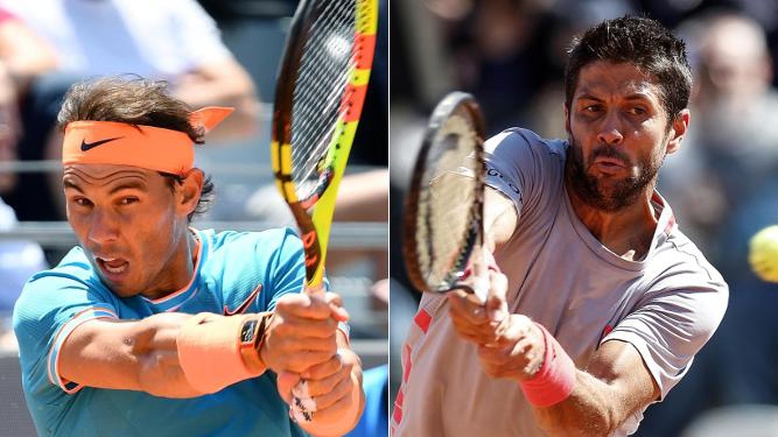 Rafa Nadal y Fernando Verdasco, en sus partidos.