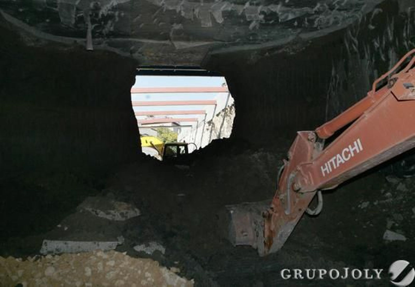 El túnel con el agujero ya abierto.  Foto: Juan Carlos Muñoz
